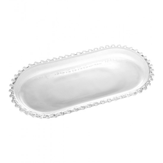 Travessa Oval 29,5cm Por 14,5cm Pearl Em Cristal Ecológico Wolff